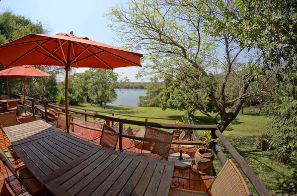 Stunning Chobe River views from the deck at Kubu Lodge.