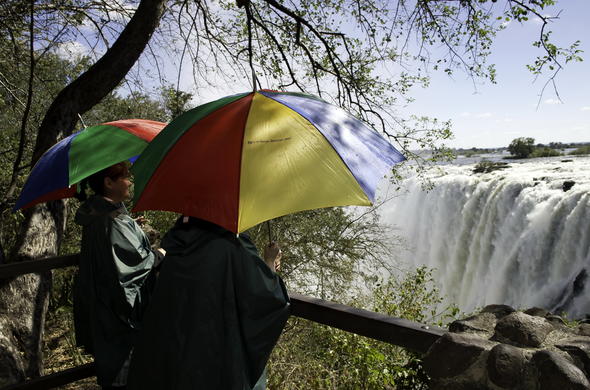 Viewing of the Victoria Falls on a guided tour.