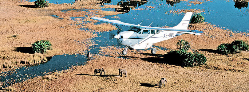 Flight over Okavango Delta.